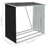 NNEVL Garden Log Storage Shed Galvanised Steel 163x83x154 cm Anthracite