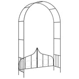 NNEVL Garden Arch with Gate Black 138x40x238 cm Iron