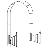 NNEVL Garden Arch with Gate Black 138x40x238 cm Iron