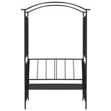 NNEVL Garden Arch with Bench Black 128x50x207 cm Iron