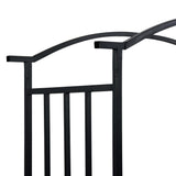NNEVL Garden Arch with Bench Black 128x50x207 cm Iron