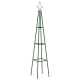 NNEVL Garden Climbing Plant Racks 2 pcs Dark Green 35x35x195 cm Iron