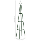 NNEVL Garden Climbing Plant Racks 2 pcs Dark Green 35x35x195 cm Iron