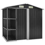 NNEVL Garden Shed with Rack Anthracite 205x130x183 cm Iron
