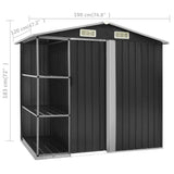 NNEVL Garden Shed with Rack Anthracite 205x130x183 cm Iron