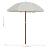 NNEVL Parasol with Steel Pole 180 cm Sand