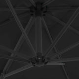 NNEVL Cantilever Umbrella with Steel Pole Black 250x250 cm