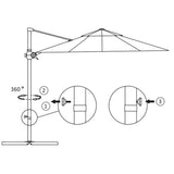 NNEVL Cantilever Umbrella with Steel Pole Azure Blue 250x250 cm