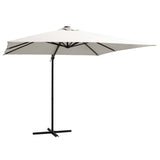 NNEVL Cantilever Umbrella with LED lights and Steel Pole 250x250 cm Sand