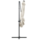 NNEVL Cantilever Umbrella with LED lights and Steel Pole 250x250 cm Sand
