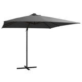 NNEVL Cantilever Umbrella with LED lights and Steel Pole 250x250 cm Anthracite