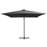 NNEVL Cantilever Umbrella with LED lights and Steel Pole 250x250 cm Anthracite