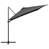 NNEVL Cantilever Umbrella with LED lights and Steel Pole 250x250 cm Anthracite