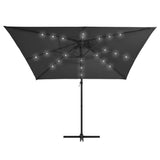 NNEVL Cantilever Umbrella with LED lights and Steel Pole 250x250 cm Anthracite