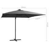 NNEVL Cantilever Umbrella with LED lights and Steel Pole 250x250 cm Anthracite