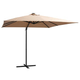 NNEVL Cantilever Umbrella with LED lights and Steel Pole 250x250 cm Taupe