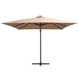 NNEVL Cantilever Umbrella with LED lights and Steel Pole 250x250 cm Taupe