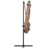 NNEVL Cantilever Umbrella with LED lights and Steel Pole 250x250 cm Taupe