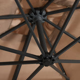 NNEVL Cantilever Umbrella with LED lights and Steel Pole 250x250 cm Taupe