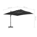 NNEVL Cantilever Umbrella with Aluminium Pole 3x3 m Black