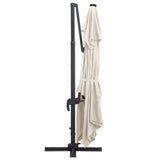 NNEVL Cantilever Umbrella with LED Lights and Aluminium Pole 400x300 cm Sand