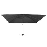 NNEVL Cantilever Umbrella with LED Lights and Aluminium Pole 400x300 cm Anthracite