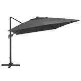 NNEVL Cantilever Umbrella with LED Lights and Aluminium Pole 400x300 cm Anthracite
