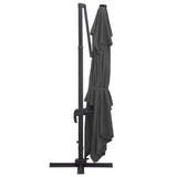 NNEVL Cantilever Umbrella with LED Lights and Aluminium Pole 400x300 cm Anthracite