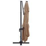 NNEVL Cantilever Umbrella with LED Lights and Aluminium Pole 400x300 cm Taupe