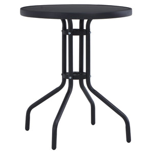 NNEVL Garden Table Black 60 cm Steel and Glass