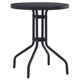 NNEVL Garden Table Black 60 cm Steel and Glass