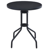 NNEVL Garden Table Black 60 cm Steel and Glass