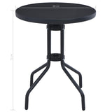 NNEVL Garden Table Black 60 cm Steel and Glass