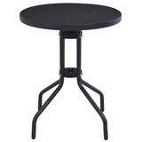 NNEVL Garden Table Black 80 cm Steel and Glass