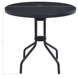 NNEVL Garden Table Black 80 cm Steel and Glass