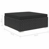 NNEVL 7 Piece Garden Lounge Set with Cushions Poly Rattan Black