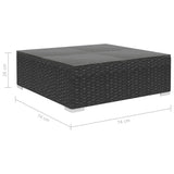 NNEVL 7 Piece Garden Lounge Set Black with Cushions Poly Rattan