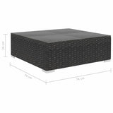 NNEVL 6 Piece Garden Lounge Set Black with Cushions Poly Rattan