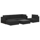 NNEVL 6 Piece Garden Lounge Set with Cushions Poly Rattan Black