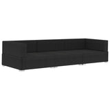 NNEVL 3 Piece Garden Sofa Set with Cushions Poly Rattan Black