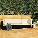 NNEVL 3 Piece Garden Sofa Set with Cushions Poly Rattan Black