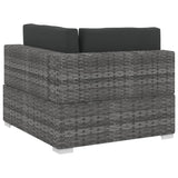NNEVL 3 Piece Garden Sofa Set with Cushions Poly Rattan Grey