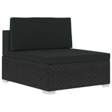 NNEVL 3 Piece Garden Sofa Set with Cushions Poly Rattan Black