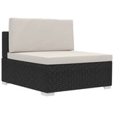 NNEVL 4 Piece Garden Sofa Set with Cushions Poly Rattan Black