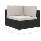NNEVL 4 Piece Garden Sofa Set with Cushions Poly Rattan Black