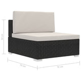 NNEVL 4 Piece Garden Sofa Set with Cushions Poly Rattan Black