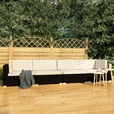 NNEVL 4 Piece Garden Sofa Set with Cushions Poly Rattan Black