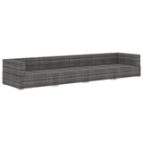 NNEVL 4 Piece Garden Sofa Set with Cushions Poly Rattan Grey
