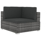 NNEVL 4 Piece Garden Sofa Set with Cushions Poly Rattan Grey