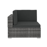 NNEVL 4 Piece Garden Sofa Set with Cushions Poly Rattan Grey